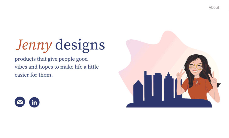 This is a GIF of a UX design portfolio.