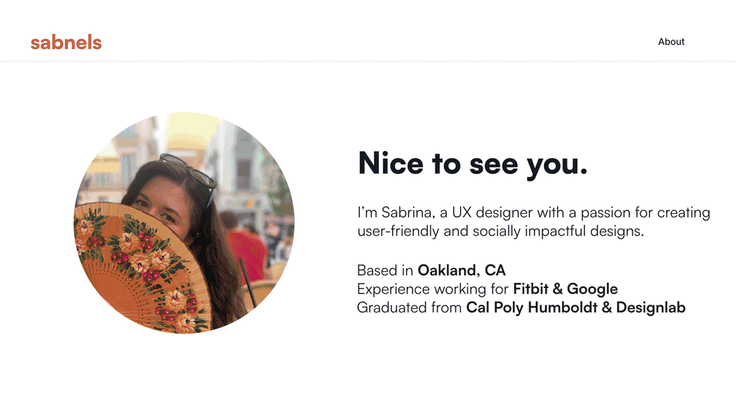 This is a GIF of a UX/UI design portfolio.