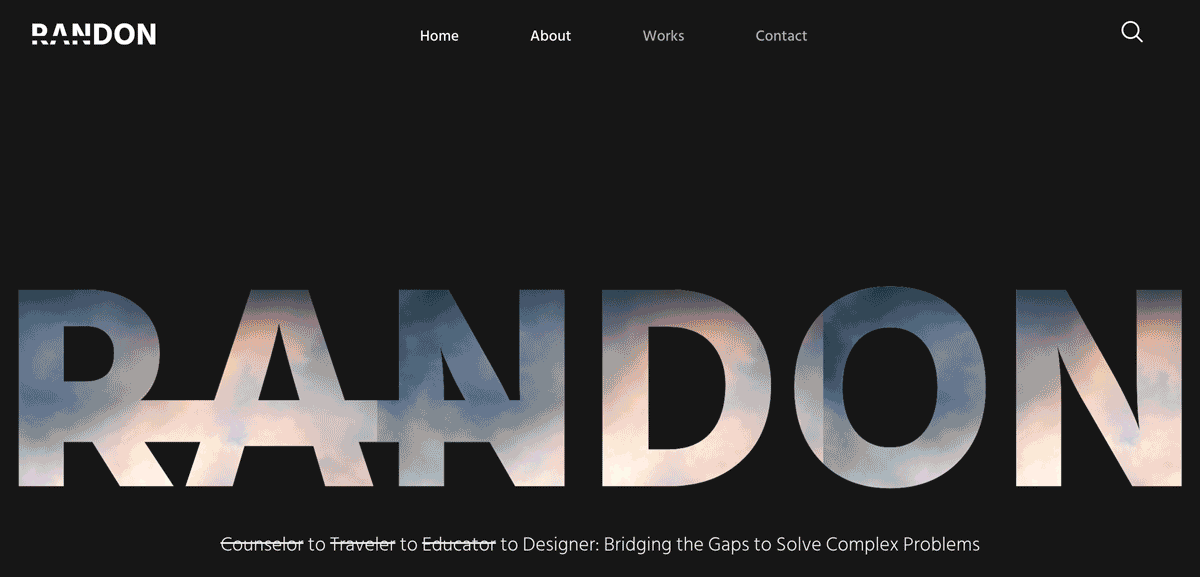This is a GIF of a UX design portfolio.