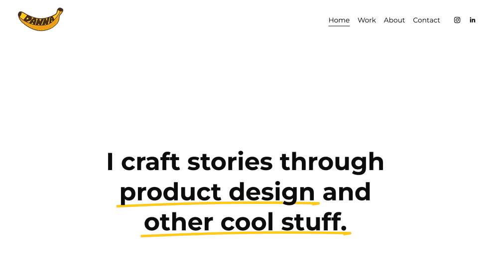 GIF of a UX design portfolio.