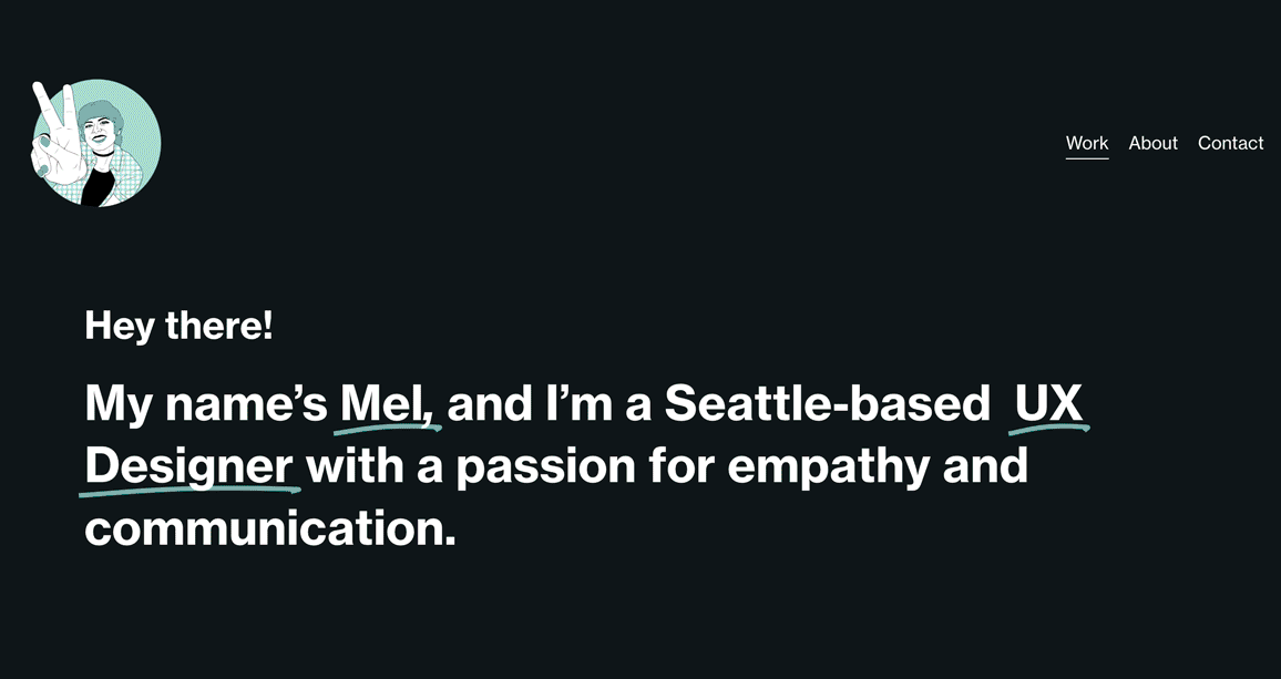 GIF of a UX design portfolio.