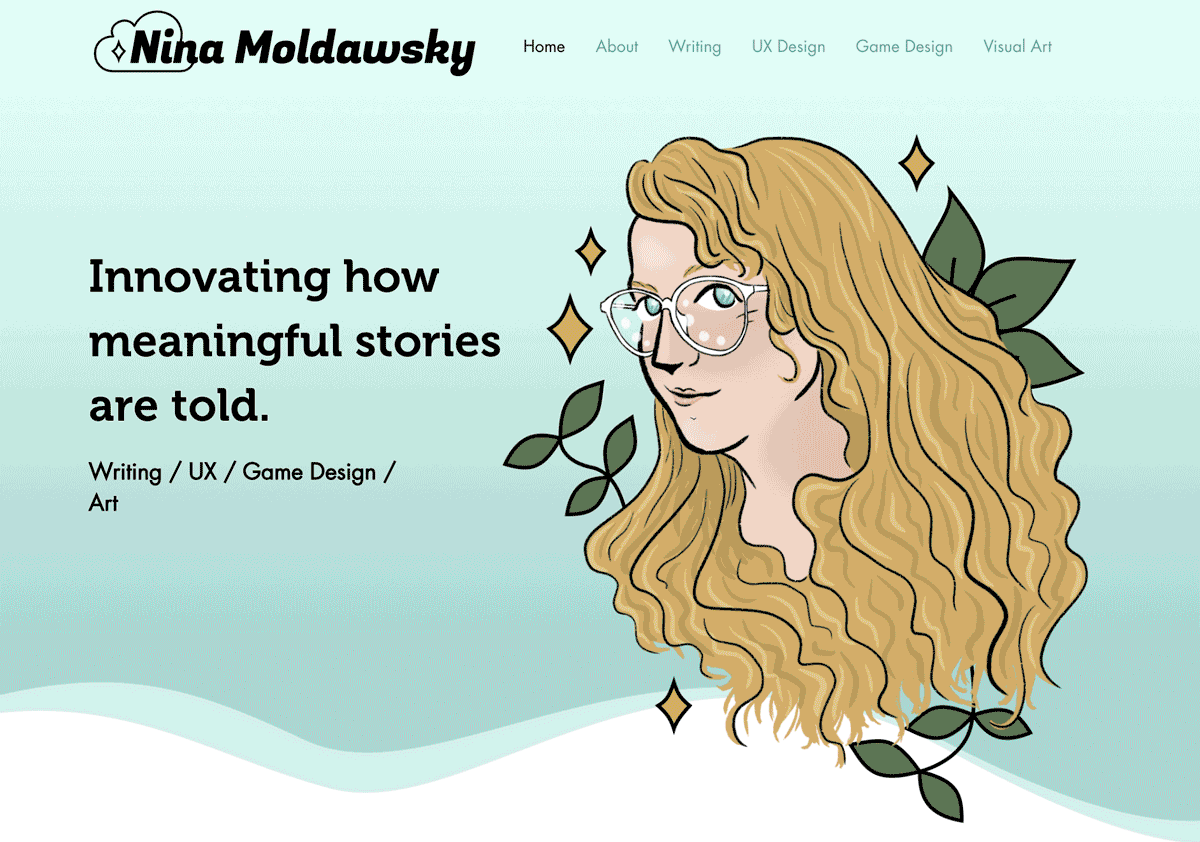This is a GIF of a UX design portfolio.