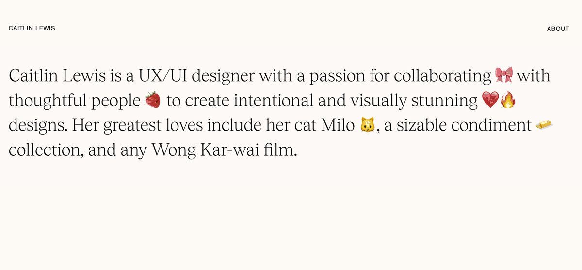 This is a GIF of a UX design portfolio.