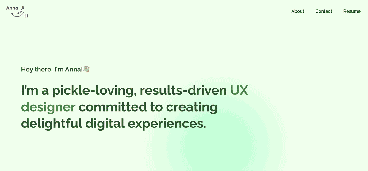 This is a GIF of a UX design portfolio.