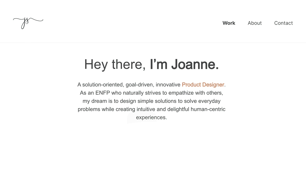 GIF of a UX portfolio.