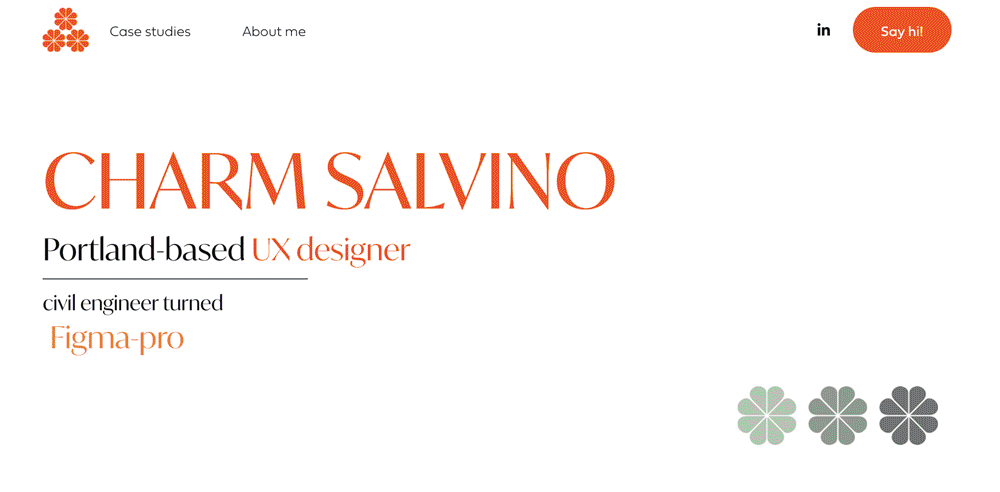 This is a GIF of a UX/UI design portfolio.