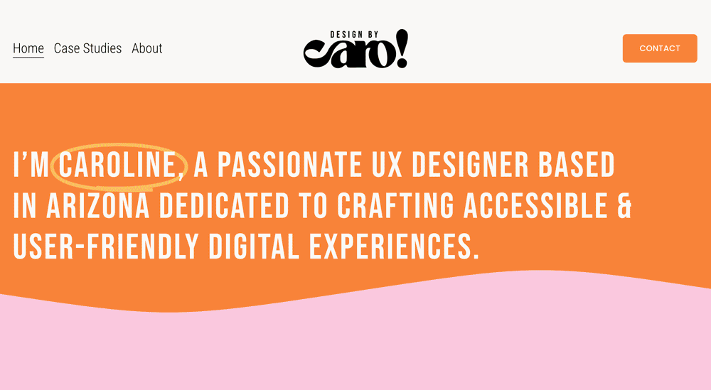GIF of a UX design portfolio.