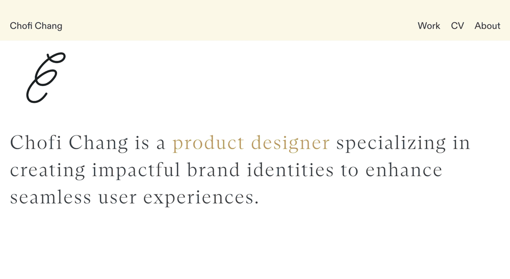 This is a GIF of a UX design portfolio.