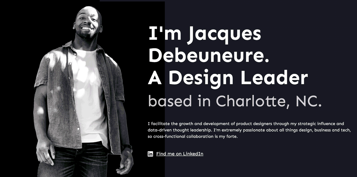 GIF of a UX design portfolio.