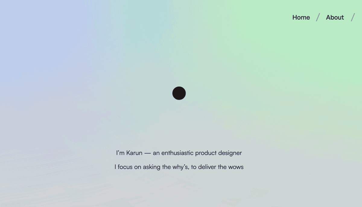 GIF of a UX design portfolio. 