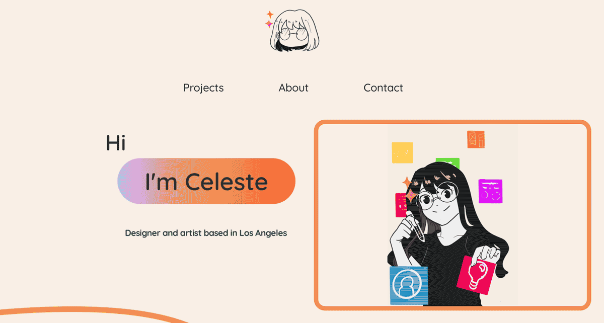 This is a GIF of a UX design portfolio.