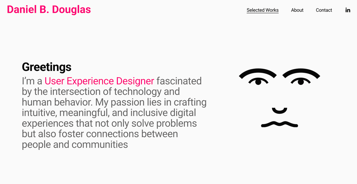 GIF of UX design portfolio. 