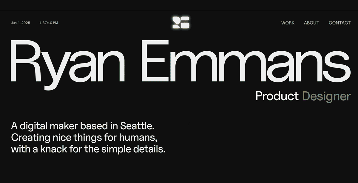 GIF of a UX design portfolio. 