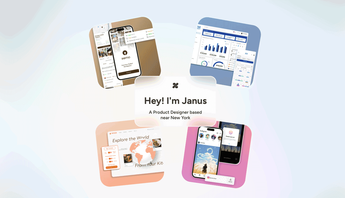 GIF of a UX design portfolio. 