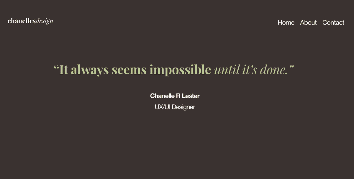 GIF of a UX design portfolio. 