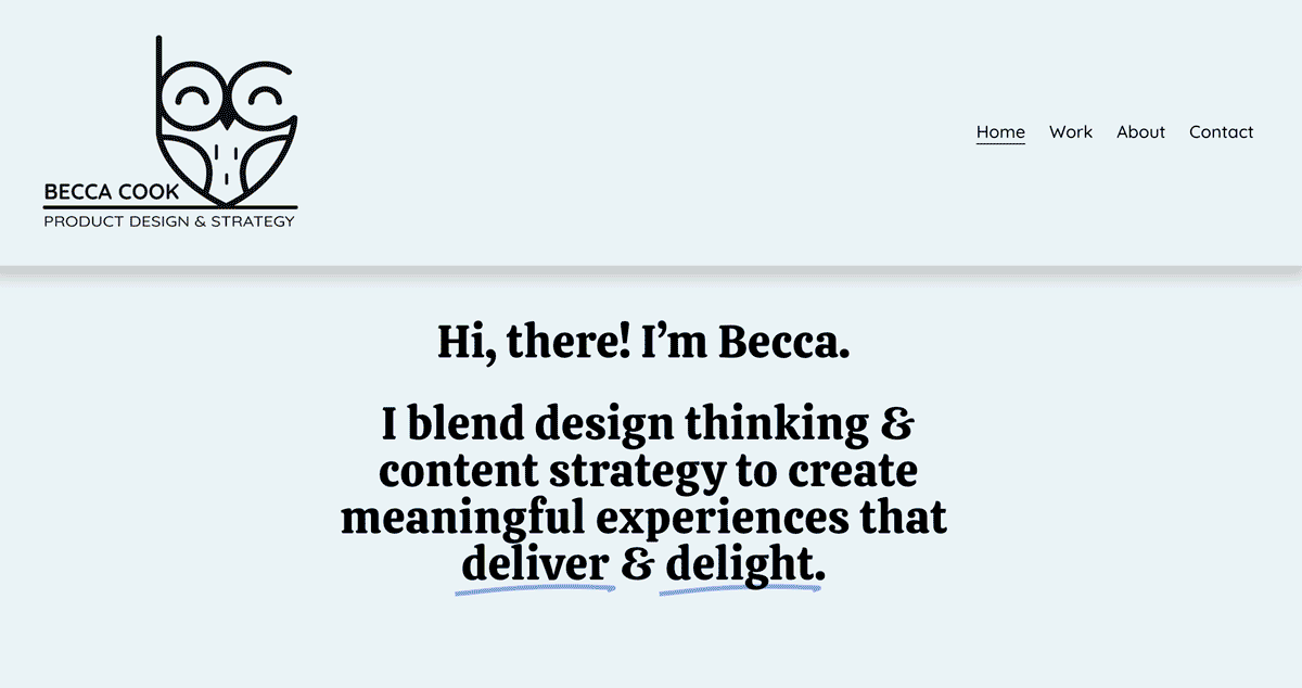 GIF of a UX design portfolio. 