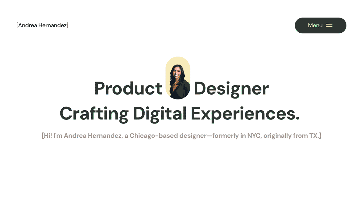 GIF of a UX design portfolio. 
