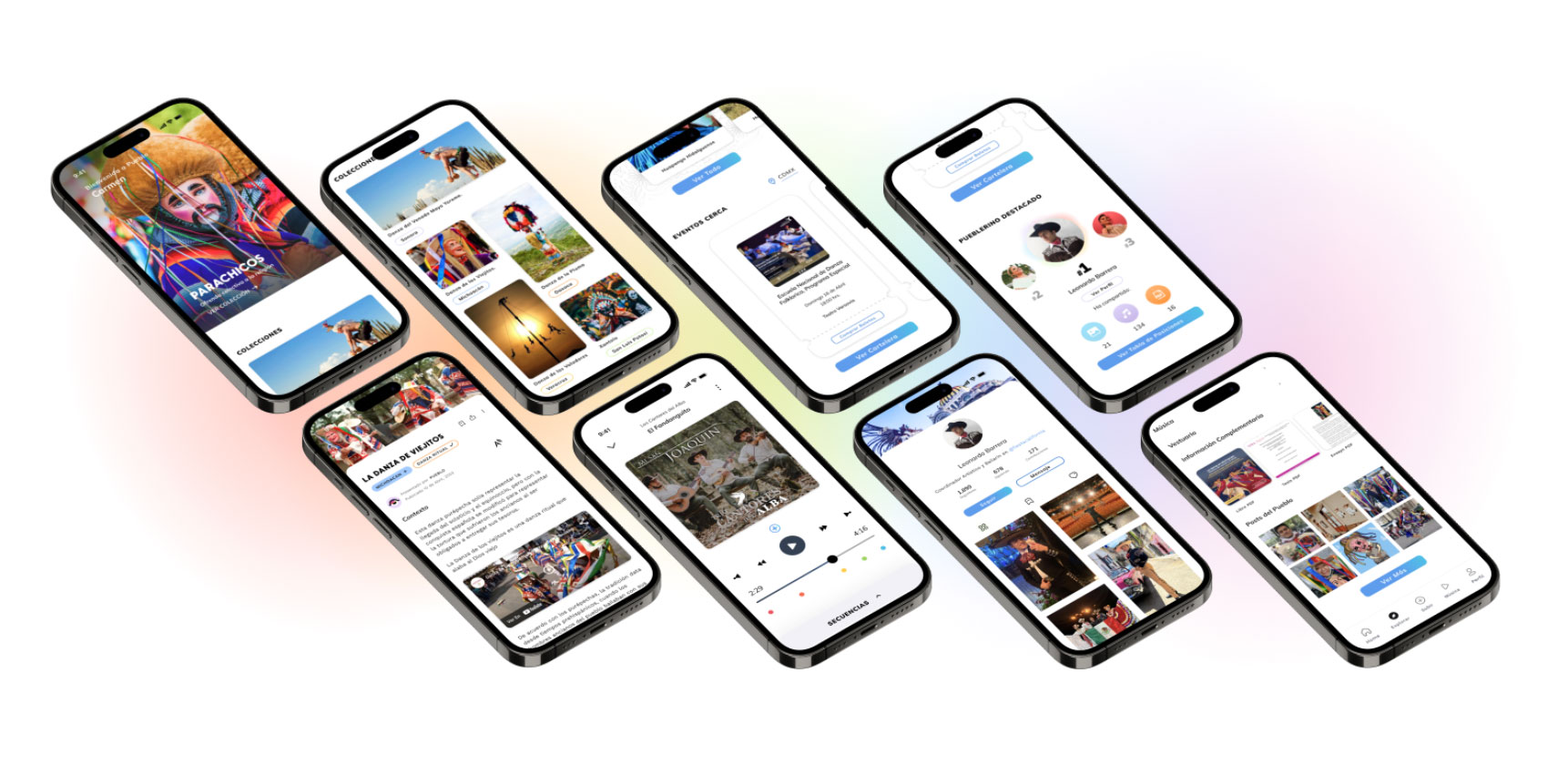 Mobile screens for an app.