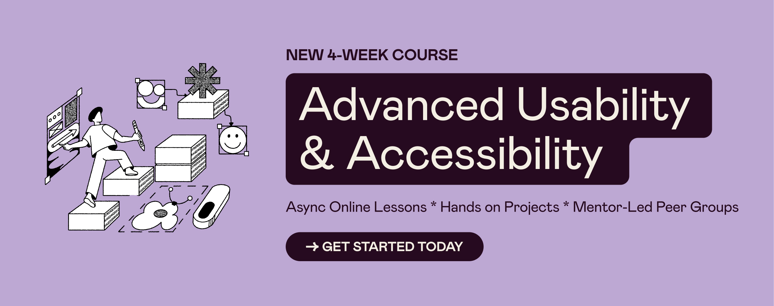 Banner for Designlab's Advanced Usability & Accessibility course.