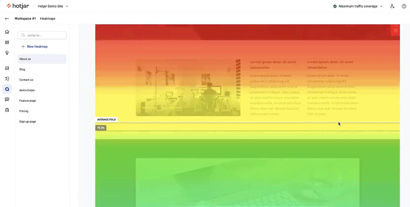 This is a screenshot of Hotjar's website.