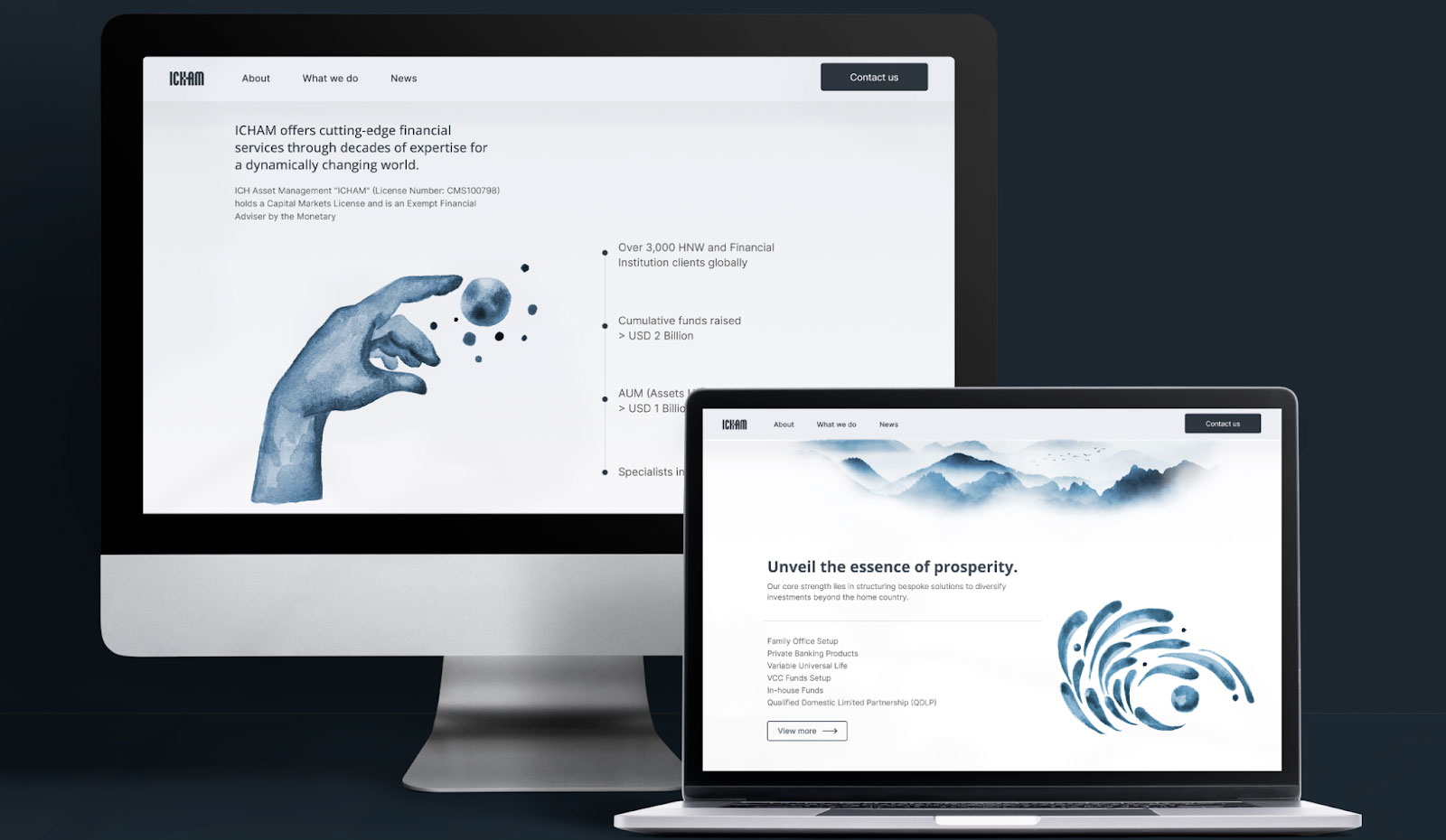 Image of a responsive design for a wealth-management platform.