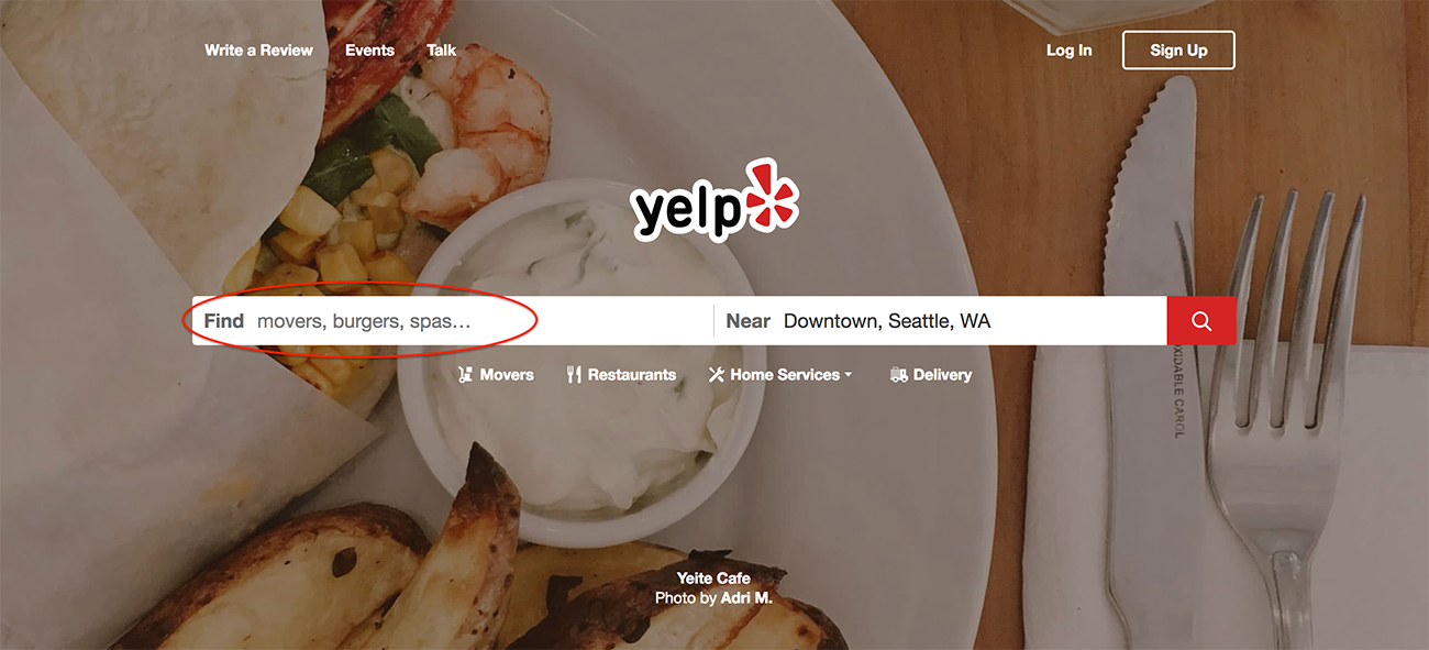 Yelp microcopy