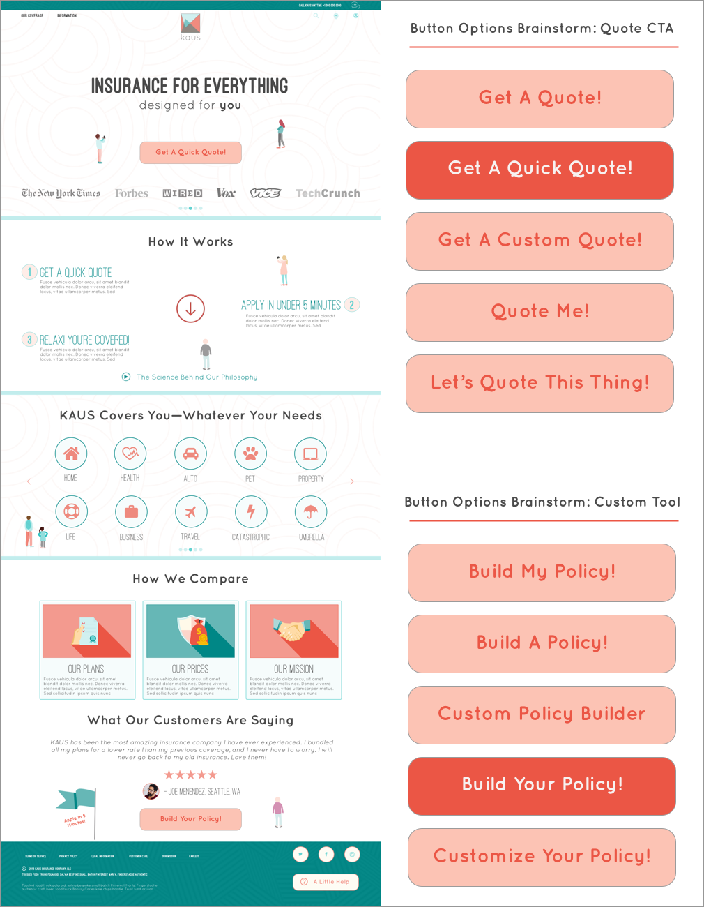 Create microcopy options.