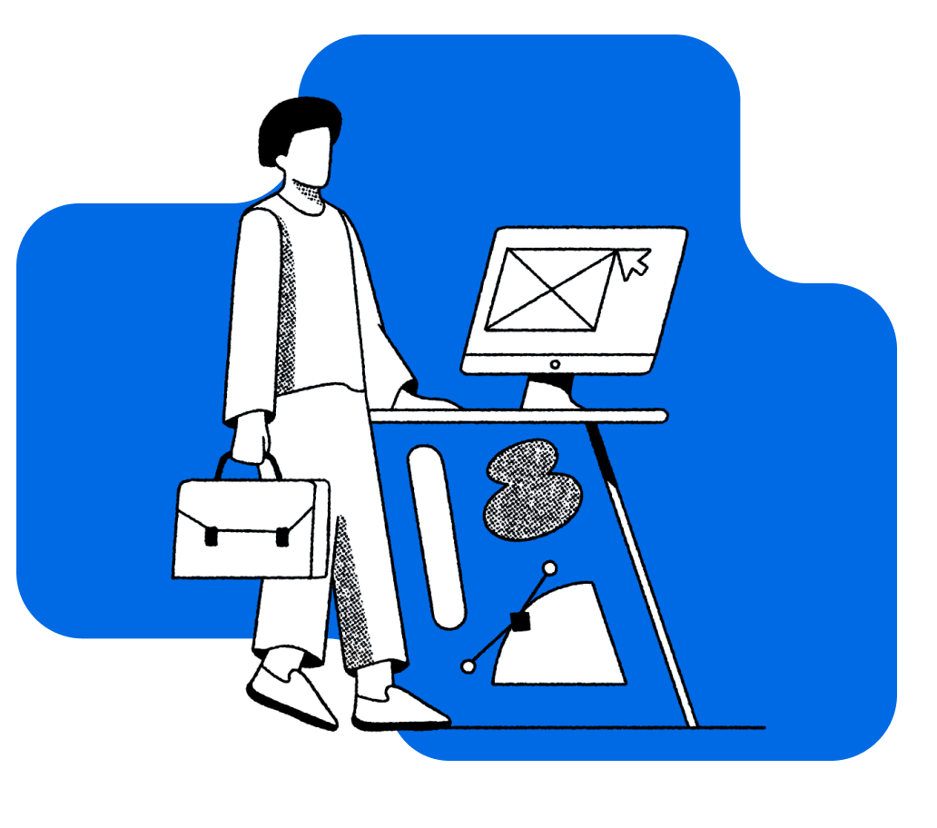 Illustration of person learning data-driven design