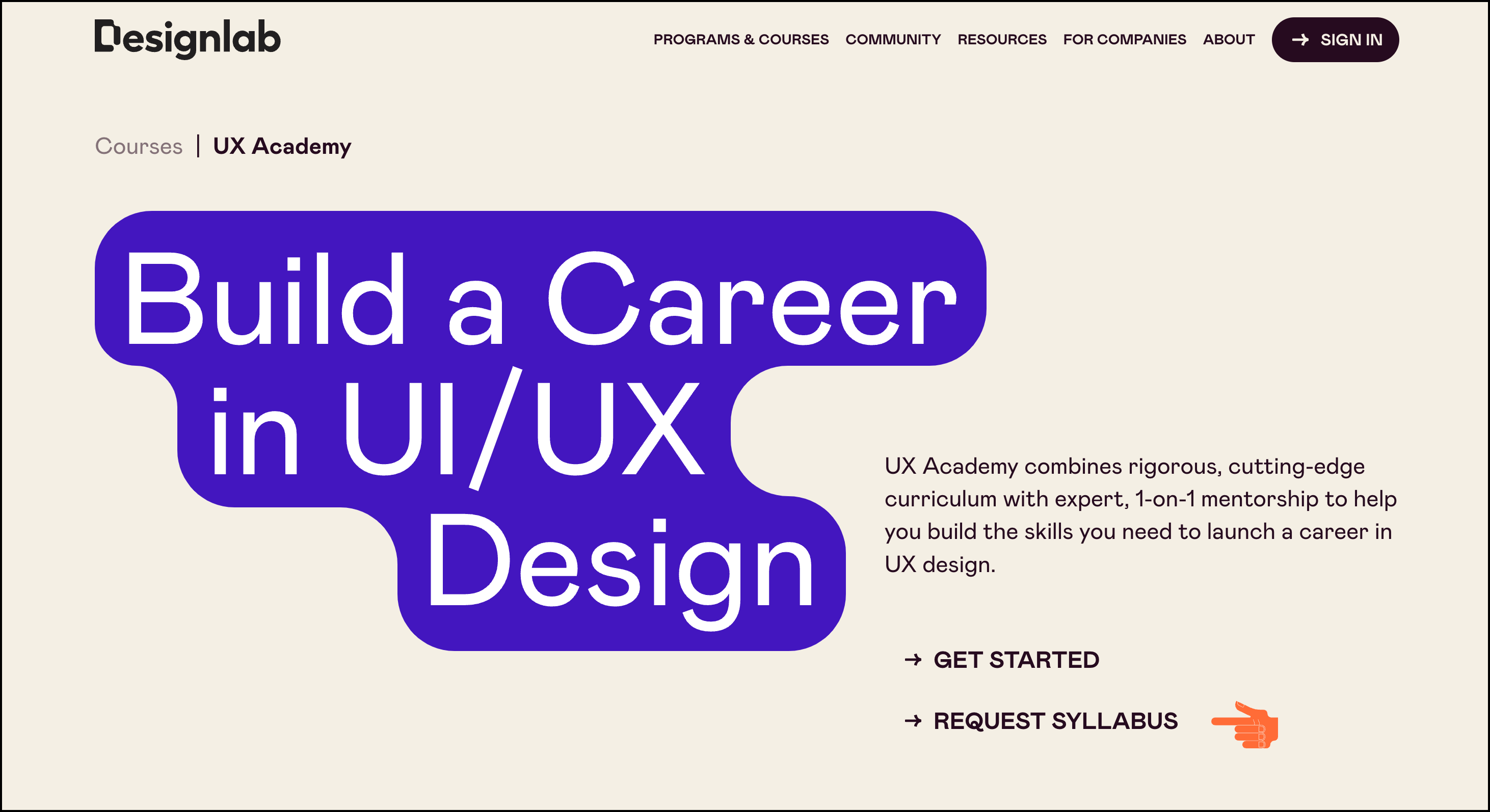 UX Academy Website image