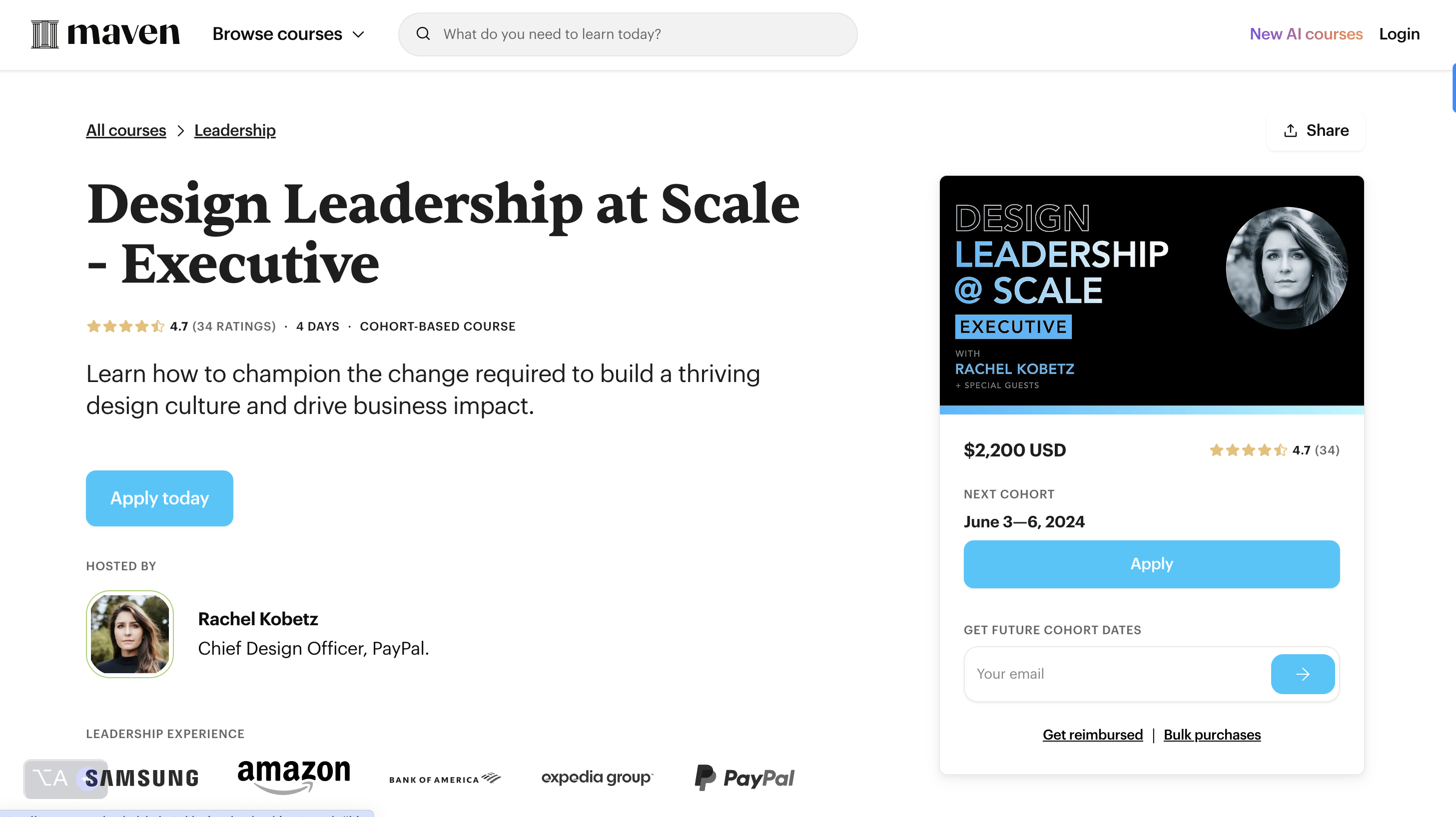 Design Leadership webpage